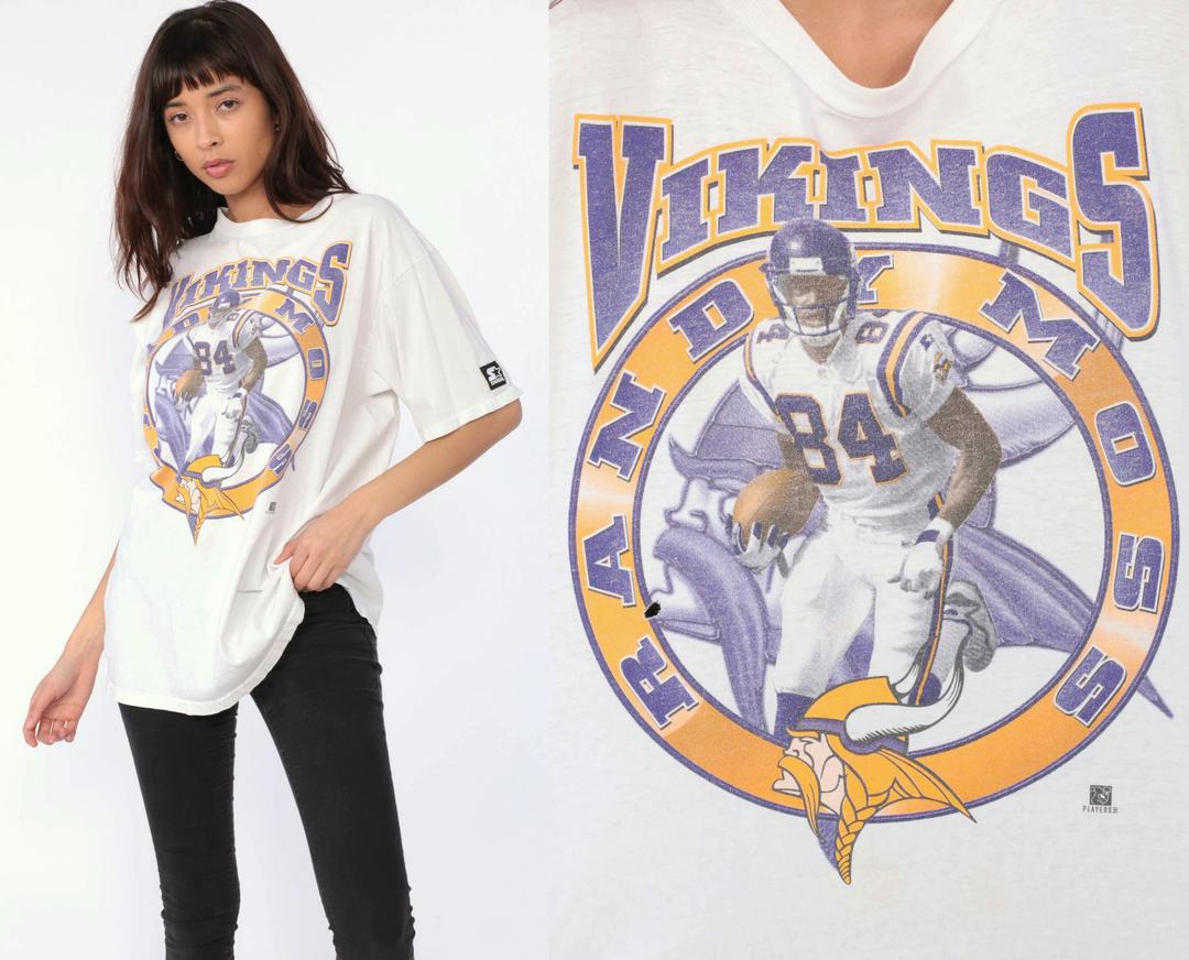 90s Randy Moss Shirt Minnesota Vikings Shirt STATER T Shirt, Shop Exile