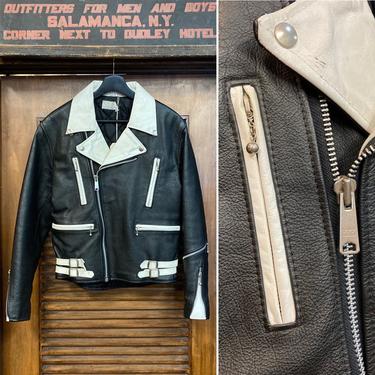 Vintage 1980’s U.K. Two-Tone Motorcycle Leather Jacket, 80’s Jacket, 80’s Motorcycle Jacket, 80’s Punk Leather, 80’s Vintage Clothing 