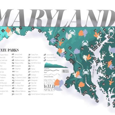 Maryland State Parks decorative map print 