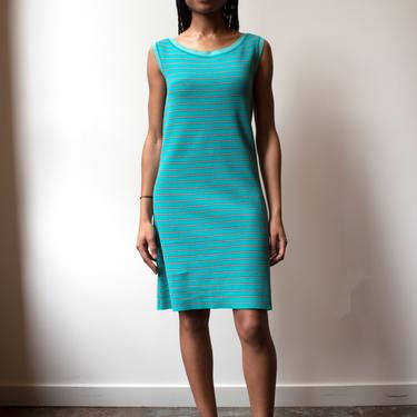 Prada teal cotton knit shift dress