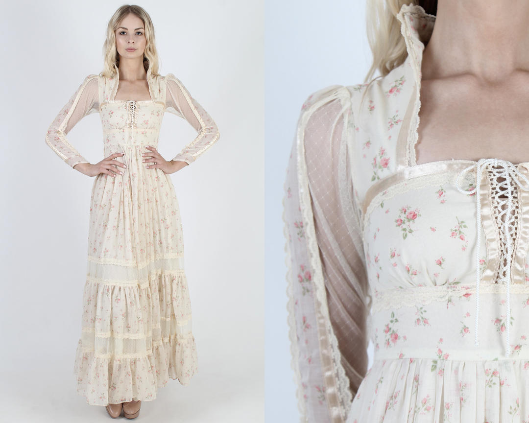 Vintage 1970s Gunne Sax Maxi Dress Victorian Style Boho Wedding ...