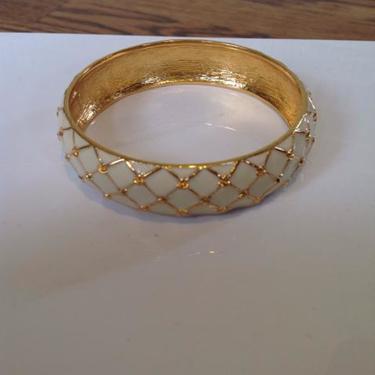 Kate Spade JH Cream & Gold Enamel & Metal Bracelet