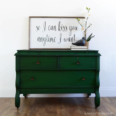 Dark Green Painted Dresser - Antique Dresser, TV | A Ray of Sunlight -  Duluth, MN | ATTIC