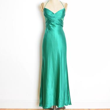 vintage 90s dress CACHE green silk long evening | Hunca Munca Vintage -  Chicago, IL | ATTIC
