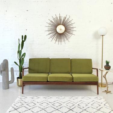 Vintage 1960’s Mid Century Olive Green Sofa
