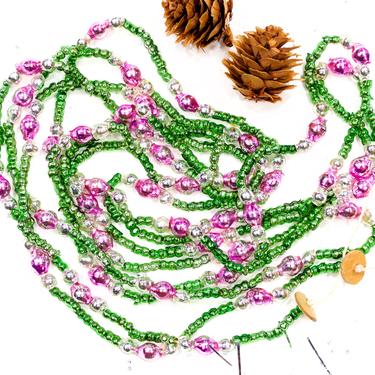 VINTAGE: 80" Mercury Glass Bead Garland - Small Glass Bead Garland - Feather Tree Garland - Made in Japan - SKU os-179-00031320 