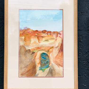 Cave in Canyon Watercolor 1998 Painting