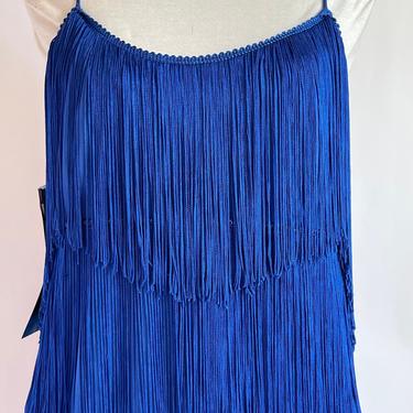1980's Does Twenties Royal Blue Flapper Style Dress fits 