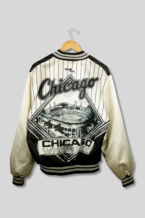 1990's Chicago White Sox Chalk Line Satin Varsity Jacket (Very Good) XL