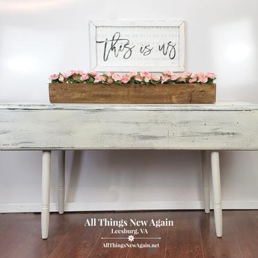 Farmhouse Table | White Table | Drop Leaf Table | Farmhouse Dining Table | Farmhouse Sofa Table | Rustic Farmhouse Furniture | Rustic Table 