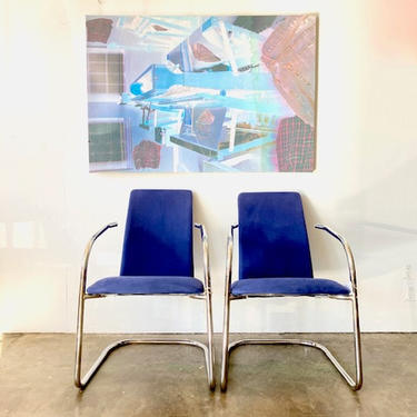 Italian Effezeta Chrome Cantilever Chairs \/ Austin Only 