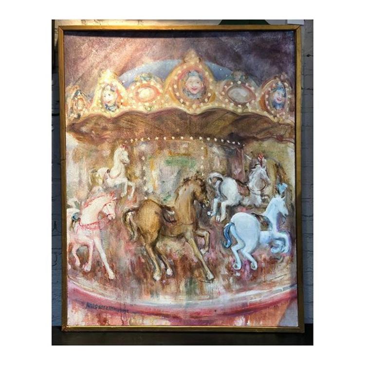 Large, Lovely Carousel Painting [38x 47.5] //