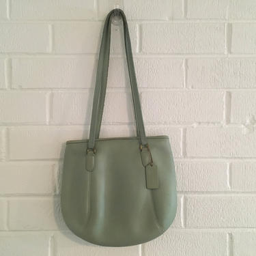 Vintage Mint Coach Leather Shoulder Bag Purse Handbag | Check