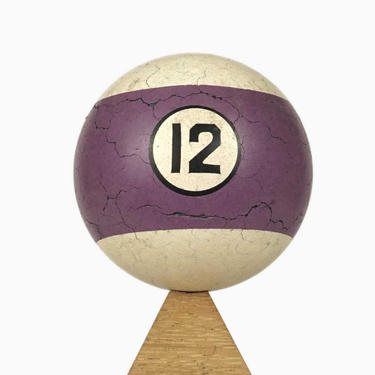 Number 12 Striped Pool Ball Clay Billiard Ball Size 2.25&amp;quot; Twelve XII Purple Stripe 