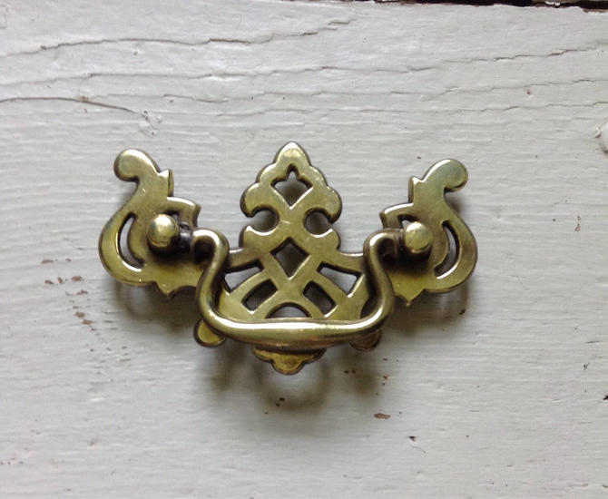 Vintage Brass Chippendale Style Bail Pull Drawer Pull Handle By