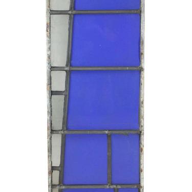 Robert Sowers Blue & Clear Narrow Mid Century JFK Glass Window