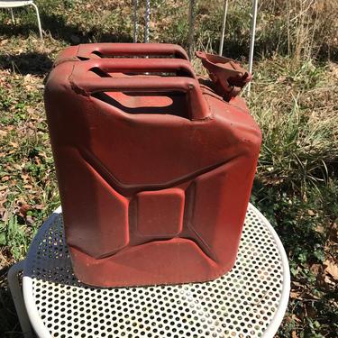 1952 US Military Red W/D Water Can Canister Crate Vintage Mid-Century Korea Vietnam WW2 Era H2O Willy Jeep Industrial Complex 