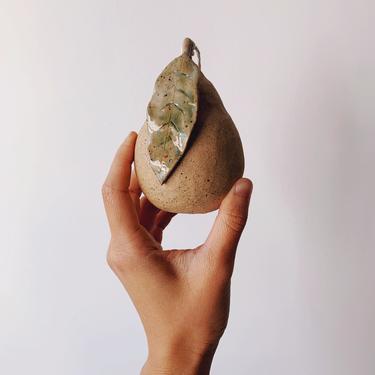 Ceramic Pear Ornament // handmade pottery 