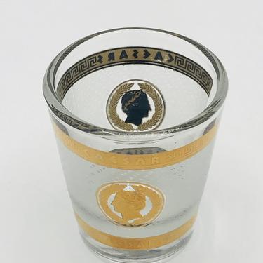 Vintage Culver Glass CAESARS - Las Vegas Souvenir 22K Gold encrusted Shot Glass- 