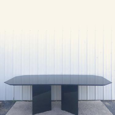 Italian Modern Black Lacquer Dining Table