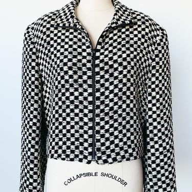 Checkered Chenille Cropped Jacket, sz. S/M