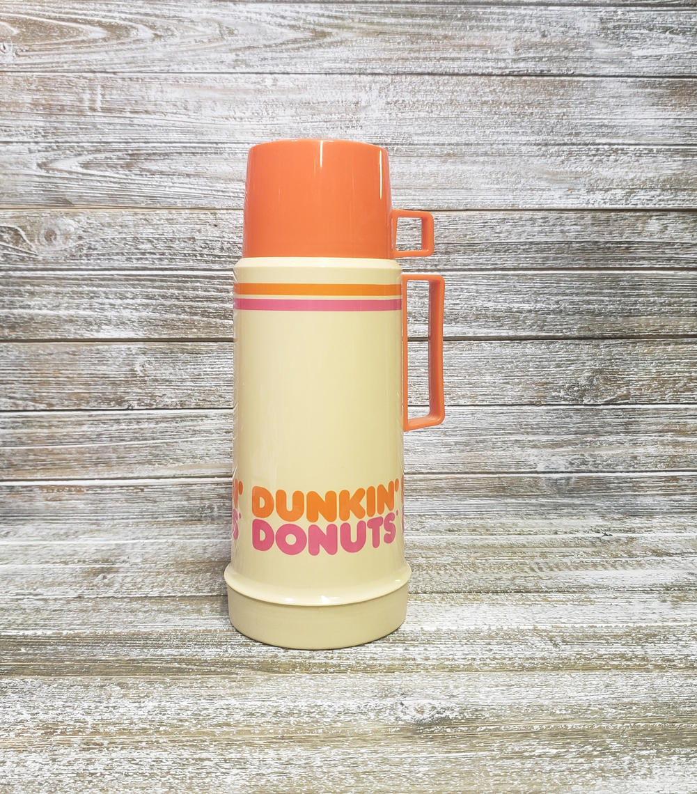 Vintage DUNKIN DONUTS Metal King Seeley Thermos Hot & Cold Cooler Coffee 