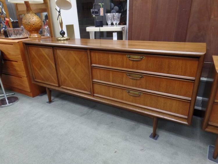 MidCentury Modern long dresser with parquet doors Peg Leg Vintage Beltsville, MD