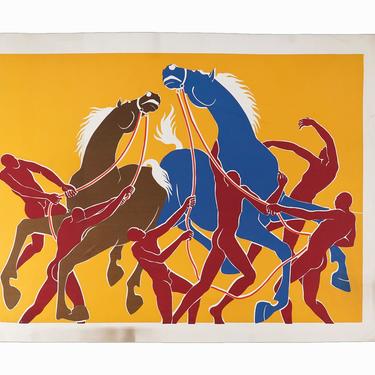 Vintage Serigraph on Paper Print Henri Matisse Style 
