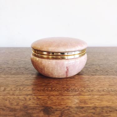 Vintage Italian Pink Alabaster Box 