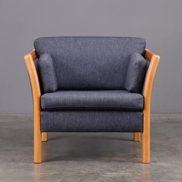 Danish Modern Lounge Chair by Stouby - Blue-Gray Wool 