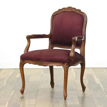 Ethan Allen Maroon French Provincial Accent Chair Italy