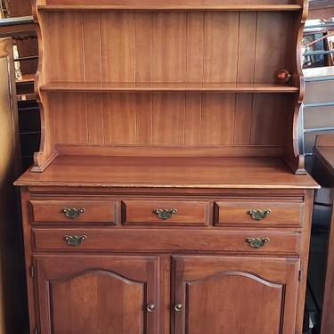 Item #CSN64 Vintage Cherry Wood Hutch / Cabinet w/ Plate Rack c.1940s