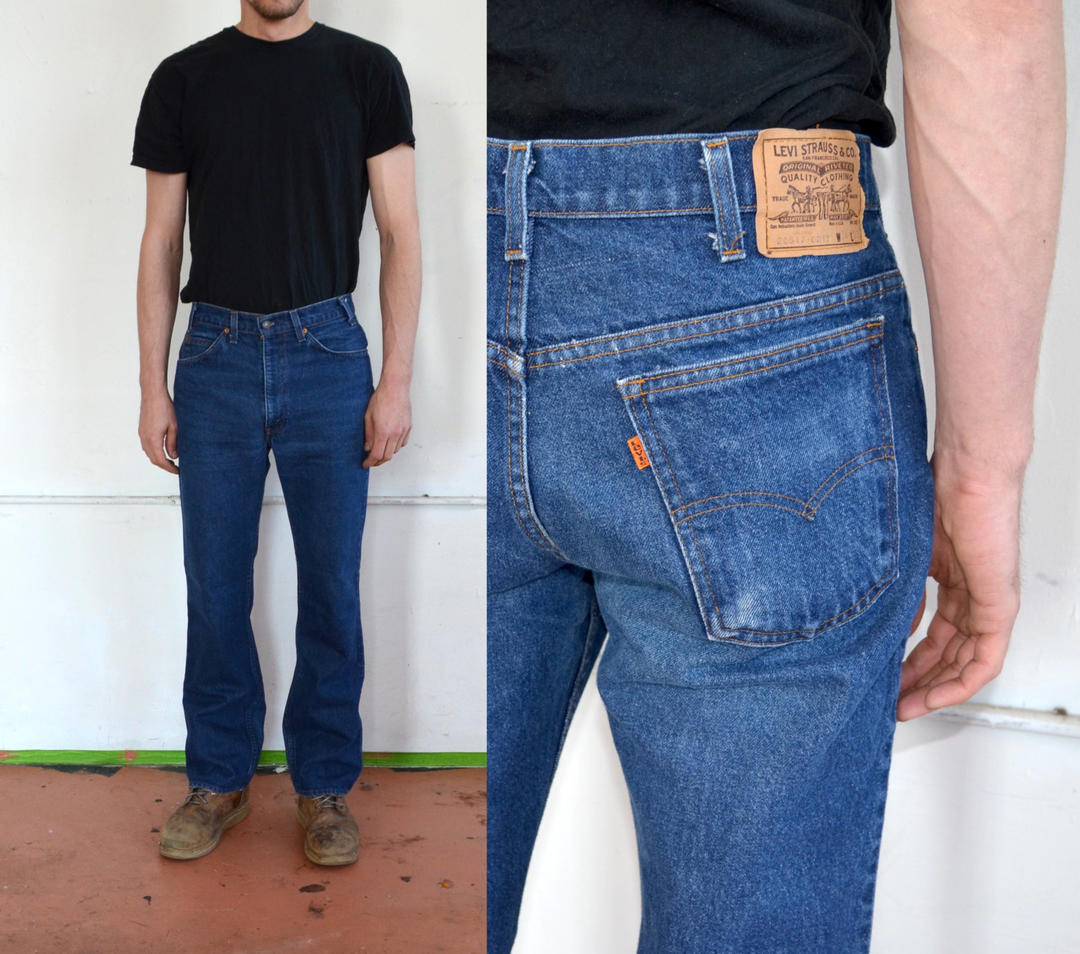 Vintage Orange Tab Dark Wash Levi's Jeans/ 1970s 217 Levi Denim/ 34 33 |  Bottle of Bread | Baltimore, MD