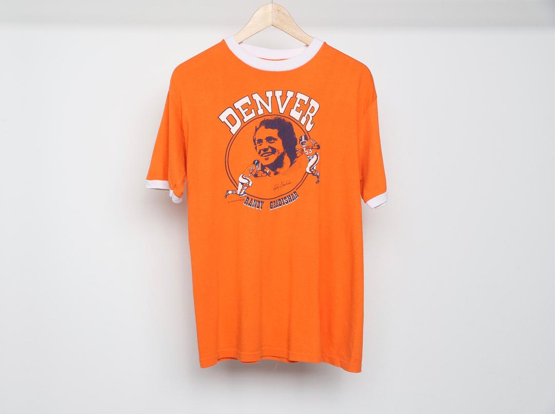 Denver BRONCOS Vintage 1970s 80s T-shirt Blue & Orange Vintage