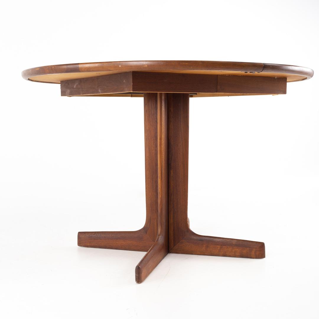 D Scan Style Mid Century Teak Pedestal Base Round Dining Modern Hill