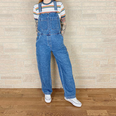 90's Denim Dungarees Overalls / Size Small 