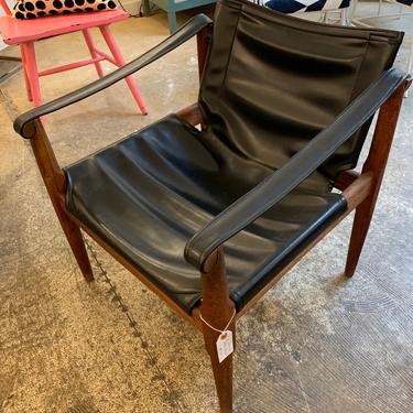 Mid Century Safari Leather Chair 