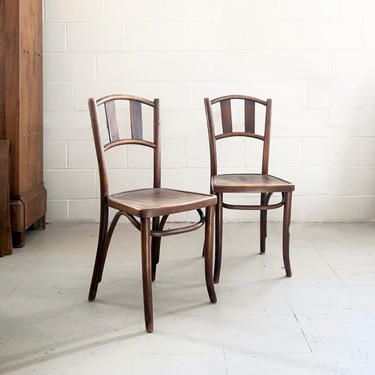 set of two vintage Kohn bentwood bistro chairs