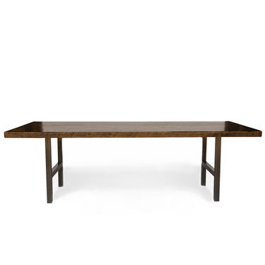 Rustic Modern Coffee Table made with reclaimed wood top and steel H legs. Choose thickness, height, size, finish. Custom inquiries welcome. 