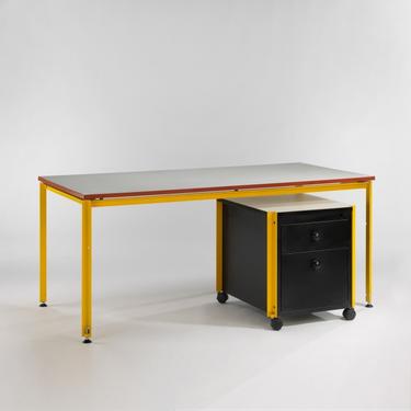 Michel Cadestin Working Table and File Box on Castors from Systeme Programme +4