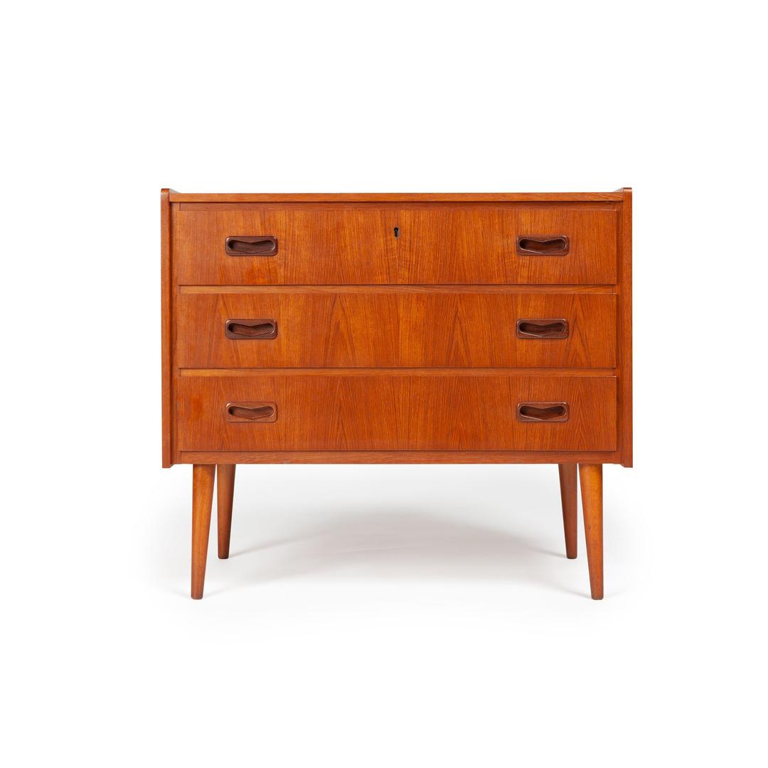 Vintage Danish Modern 3 Drawer Teak Chest Midcentury Modern San