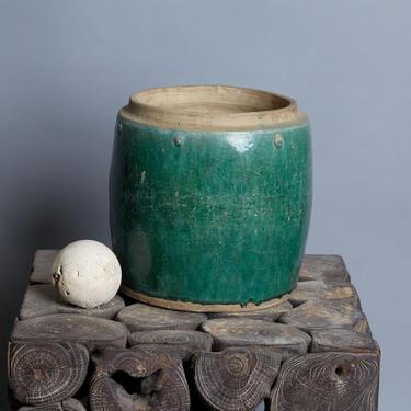 19th Century Green Salt Glazed Storage Jar from Borneo