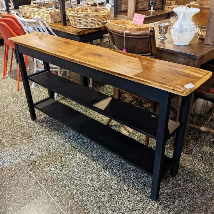 Reclaimed wood console with shelves!!! 69x11.75x30"
