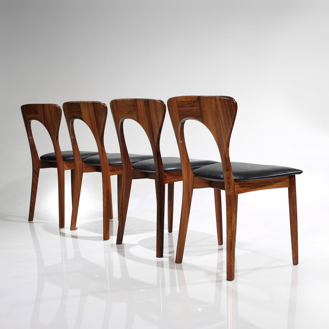 RARE Peter Chairs by Niels Koefoed in Rosewood and Leather ReVision