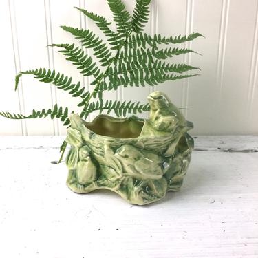 McCoy birds and nest planter - 1950s vintage USA art pottery 