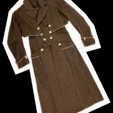 Plein Sud brown convertible wool coat