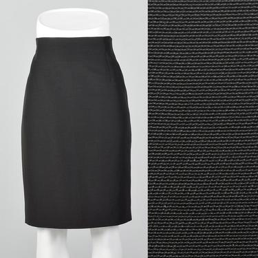 Medium 1990s Jil Sander Black Pencil Skirt Wool Cotton Blend Pencil Skirt Classic Separates Wear to Work 90s Vintage 
