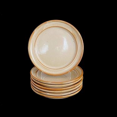 Vintage Mid Century Modern Dansk Speckled Earthenware Stoneware Brown Mist 10  3/16&quot; Dinner Plates Neils Refsgaard Design Japan MCM 