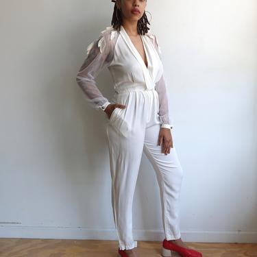 70s 2024 white jumpsuit