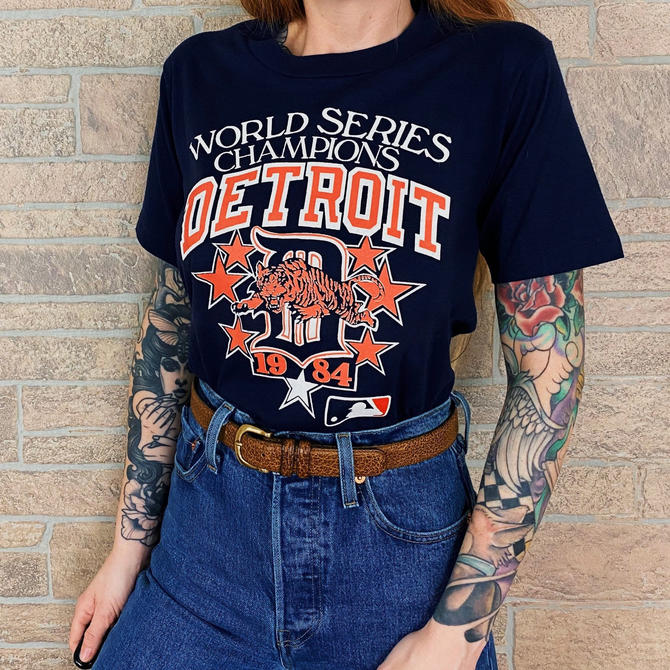 Detroit Tigers Vintage 1984 World Series Champions T-Shirt Medium/Large 80's